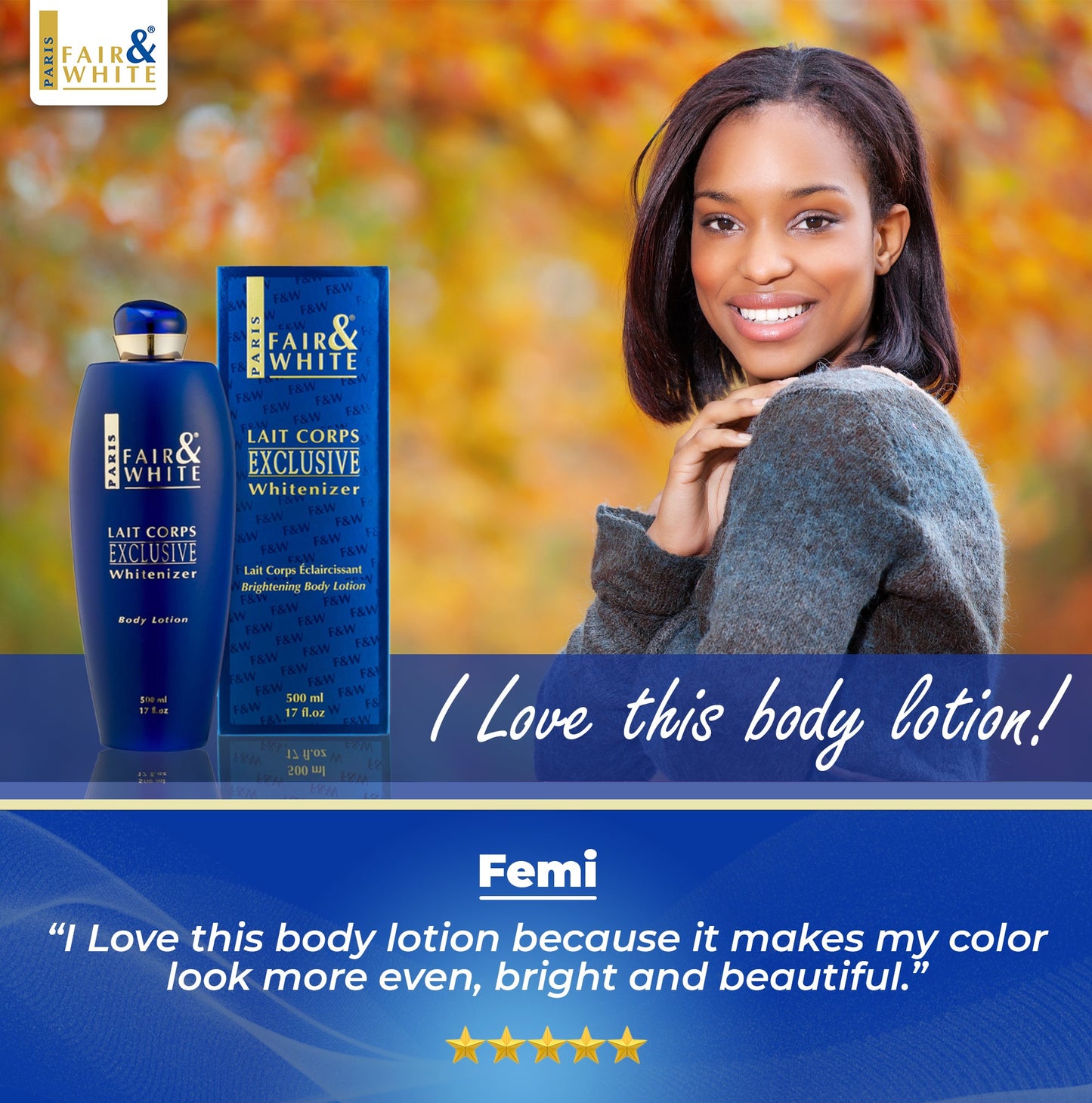 Fair & White Exclusive Whitenizer Body Lotion 500ml / 17 fl oz