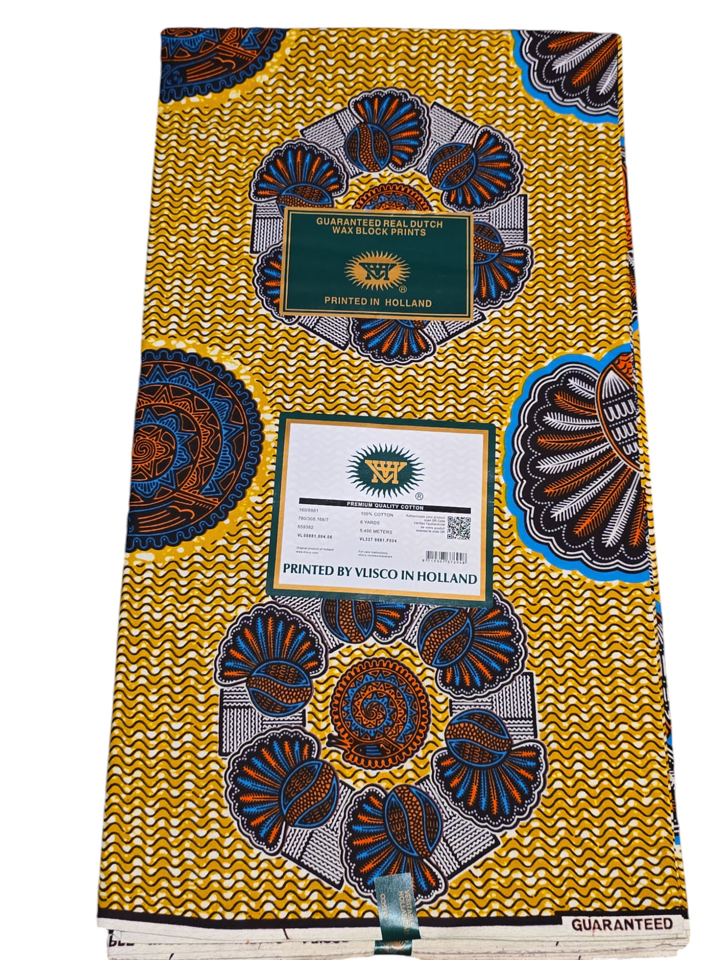 100% COTTON REAL DUTCH WAX BLOCK PRINTS /AFRICAN WAX PRINT 6YARDS ( BY VLISCO)