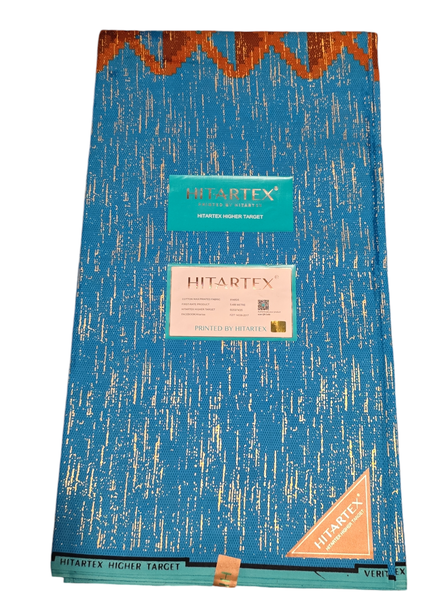 ANKARA AFRICAN FABRIC, KENTE GOLDEN REAL AFRICAN WAX 6YARDS ( BY HITARTEX )