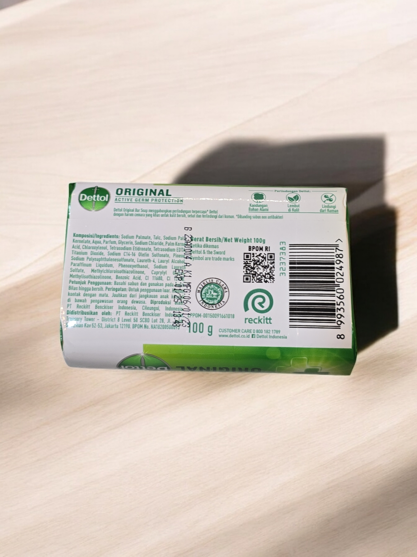 Dettol Original Antibacterial Bar Soap 100g