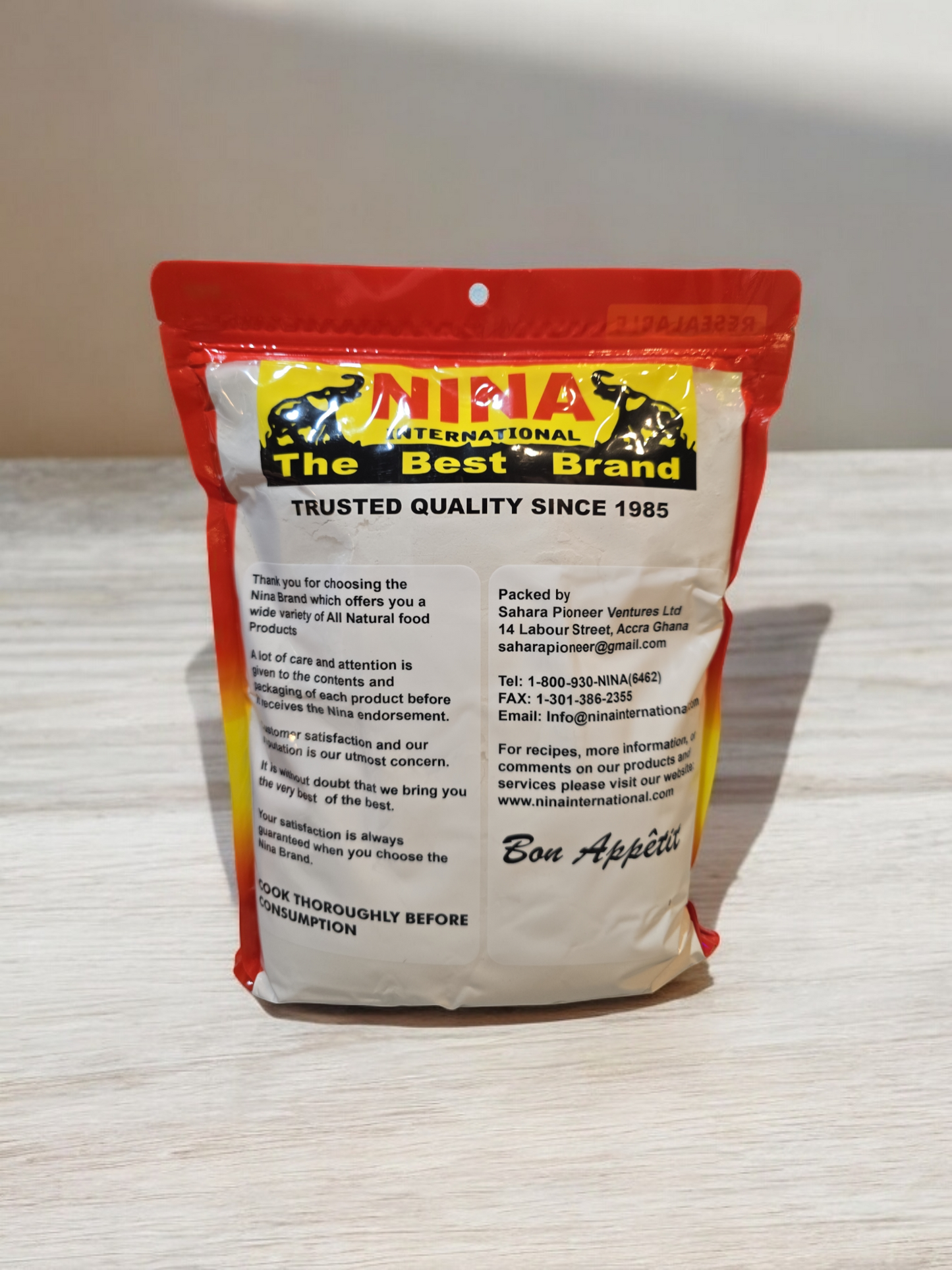 Nina Cassava Fufu Flour / Placali / Agbelima 3.5 lbs