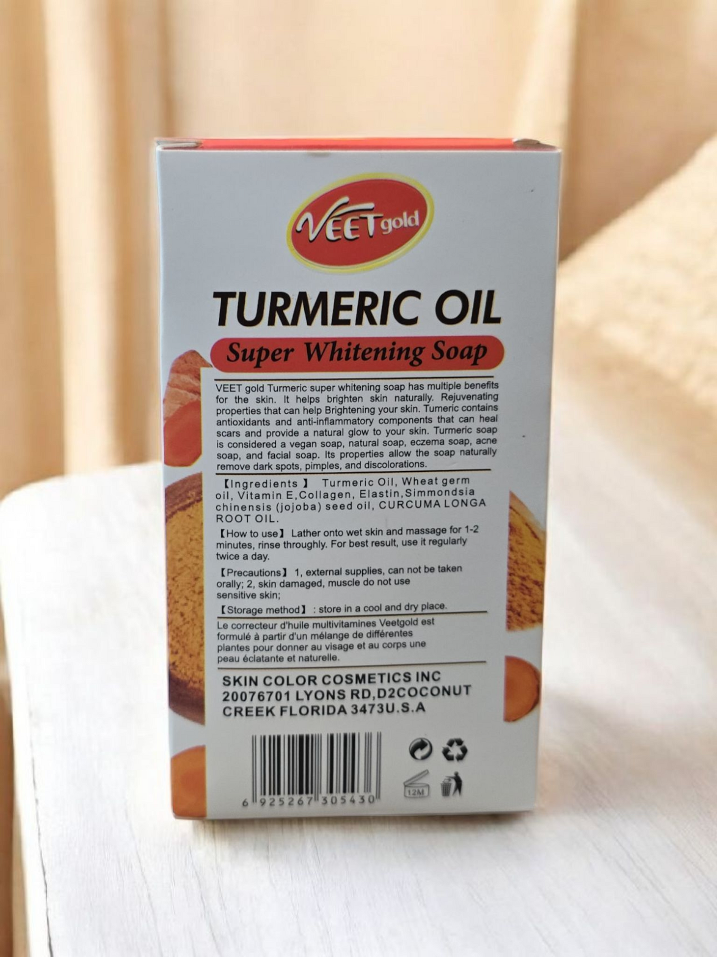 Veet Gold Turmeric Super Whitening Soap 250g