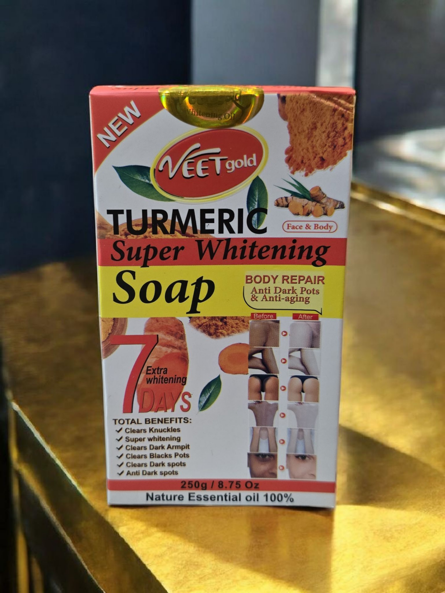 Veet Gold Turmeric Super Whitening Soap 250g