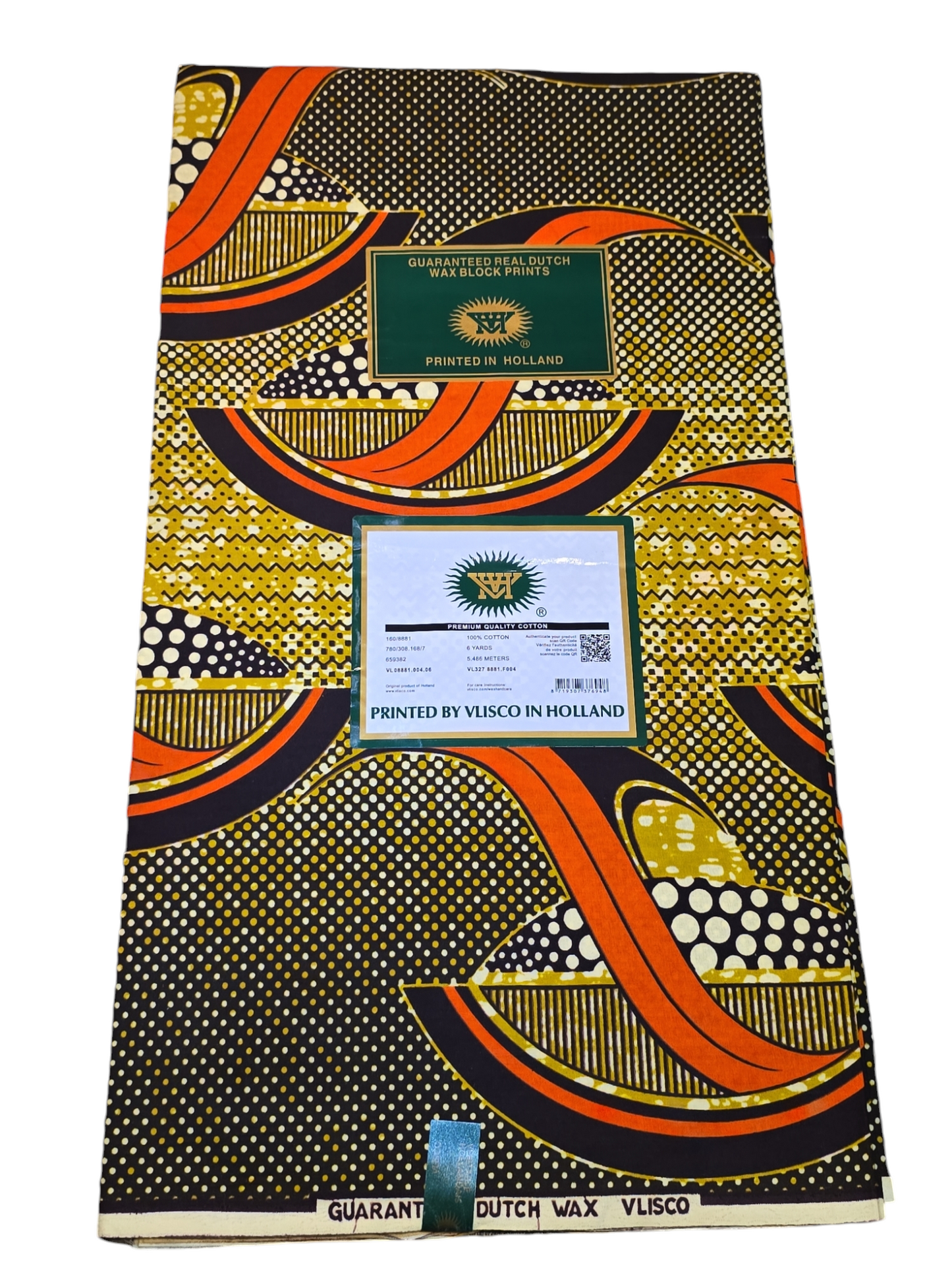 VLISCO GUARANTEED WAX BLOCK PRINTS /AFRICAN WAX PRINT 6YARDS ( 100% COTTON)