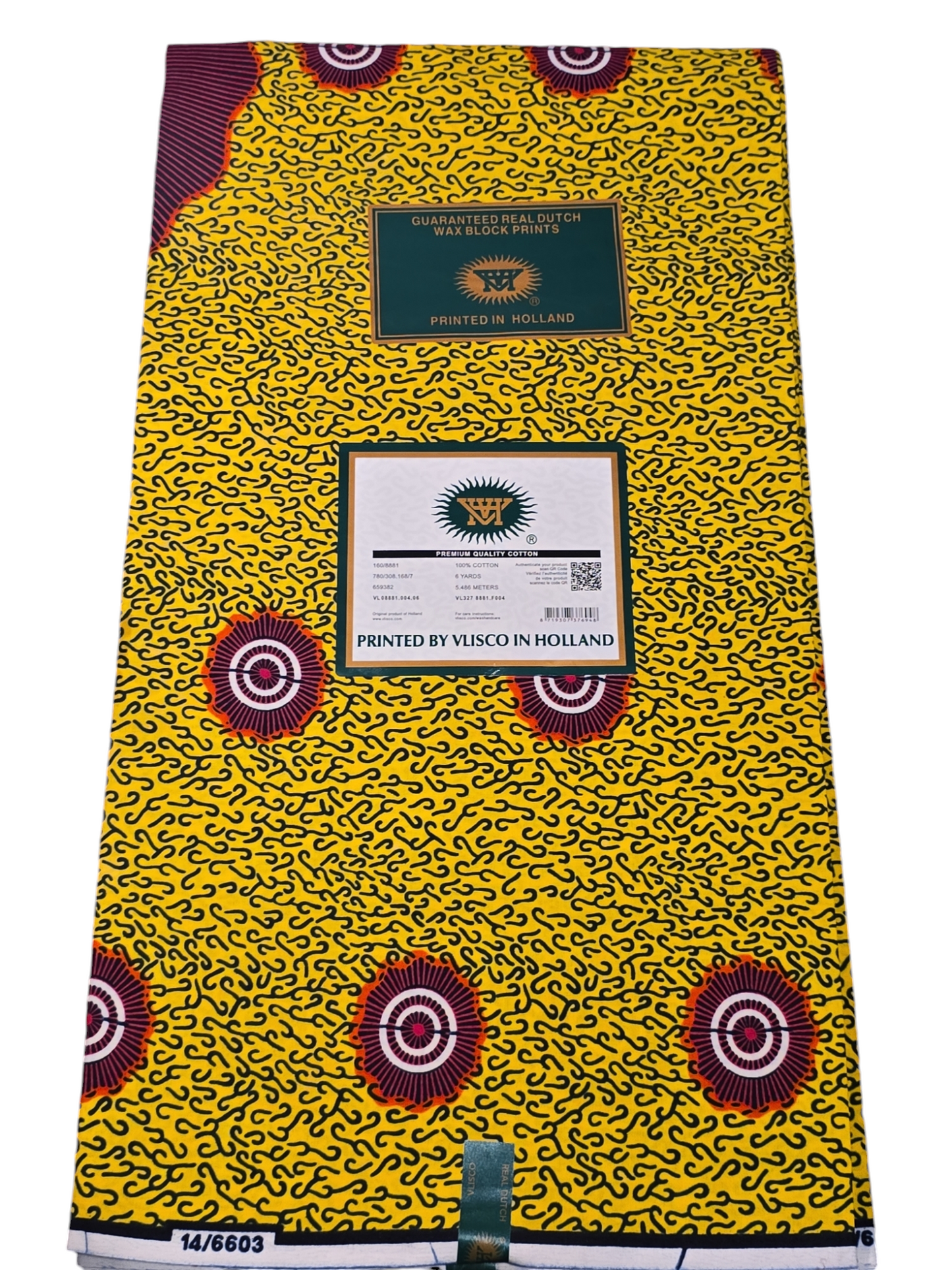 VLISCO GUARANTEED WAX BLOCK PRINTS /AFRICAN WAX PRINT 6YARDS ( 100% COTTON)