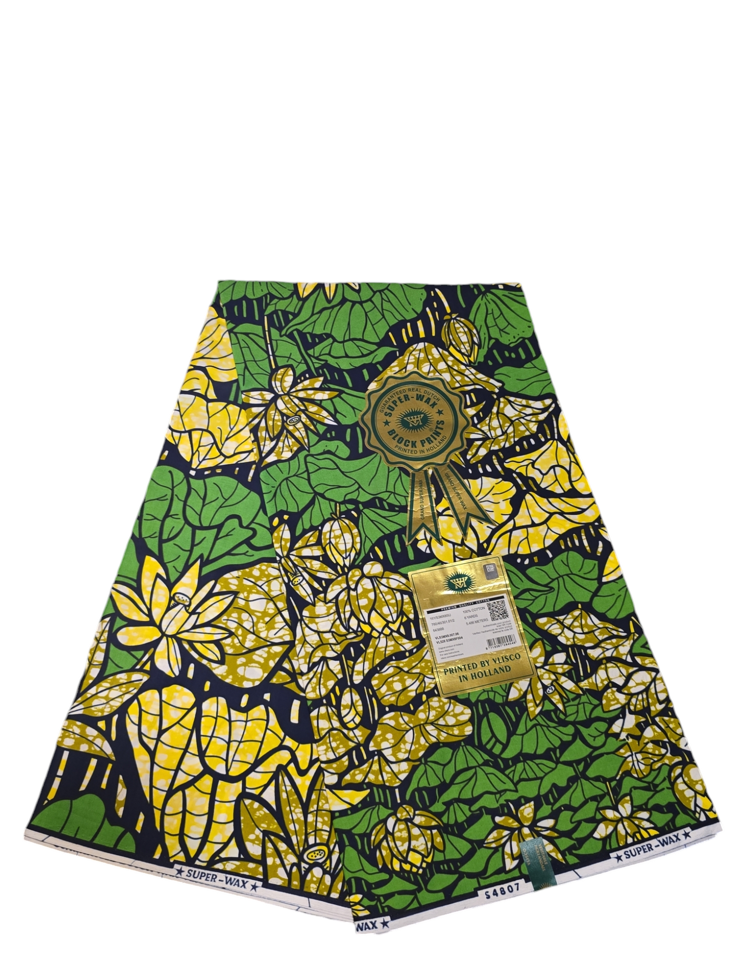 VLISCO SUPER WAX BLOCK PRINTS /AFRICAN WAX PRINT 6YARDS ( 100% COTTON)