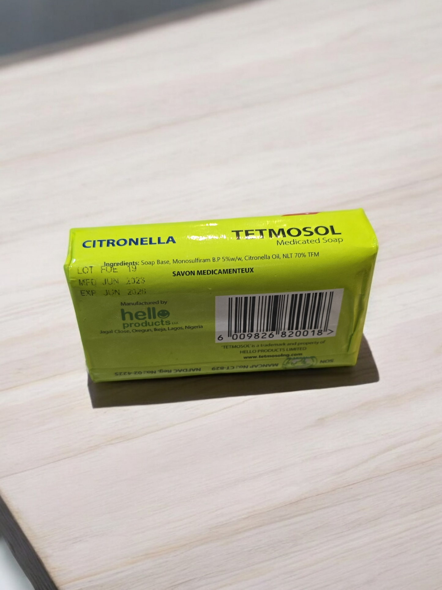 Tetmosol Citronella Medicated Bar Soap 75g