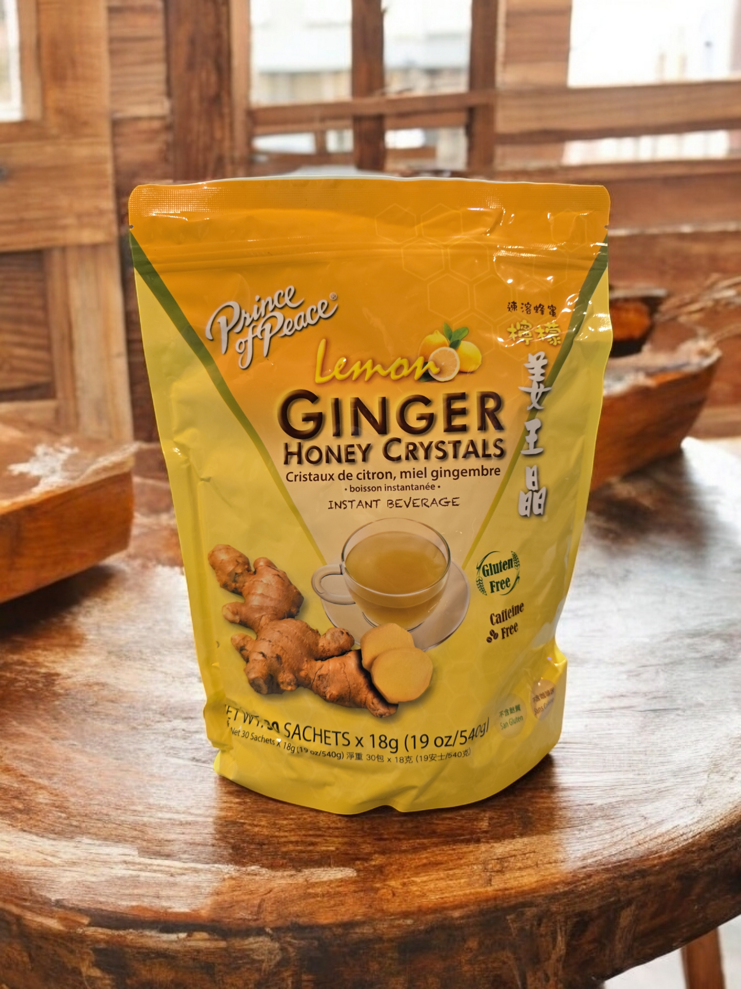 Prince of Peace Instant Lemon Ginger Honey Crystals, 30 sachets x 18g ( 19oz )