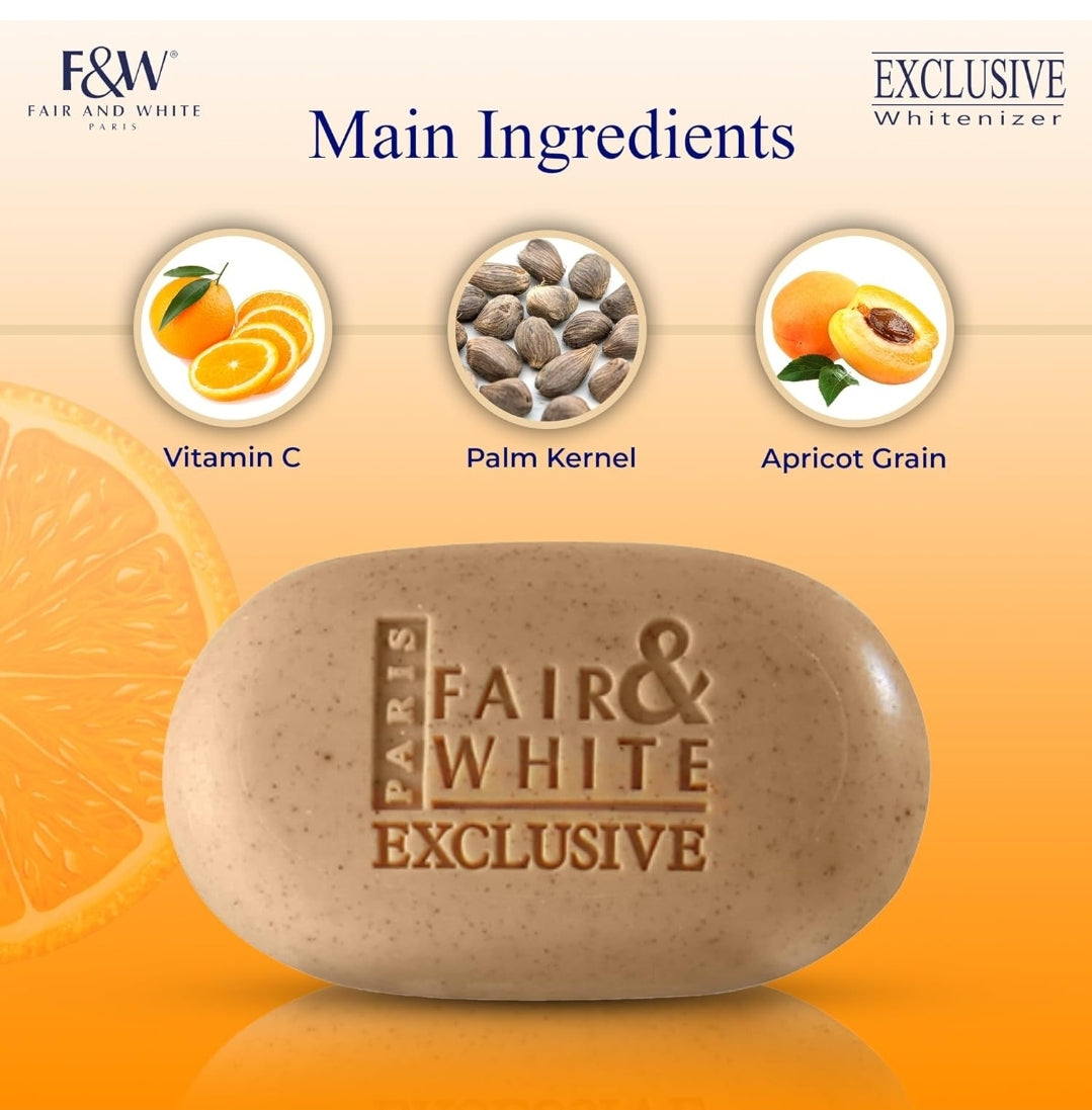 Fair & White Exclusive Exfoliating Soap with Pure Vitamin C 7 oz / 200 gr