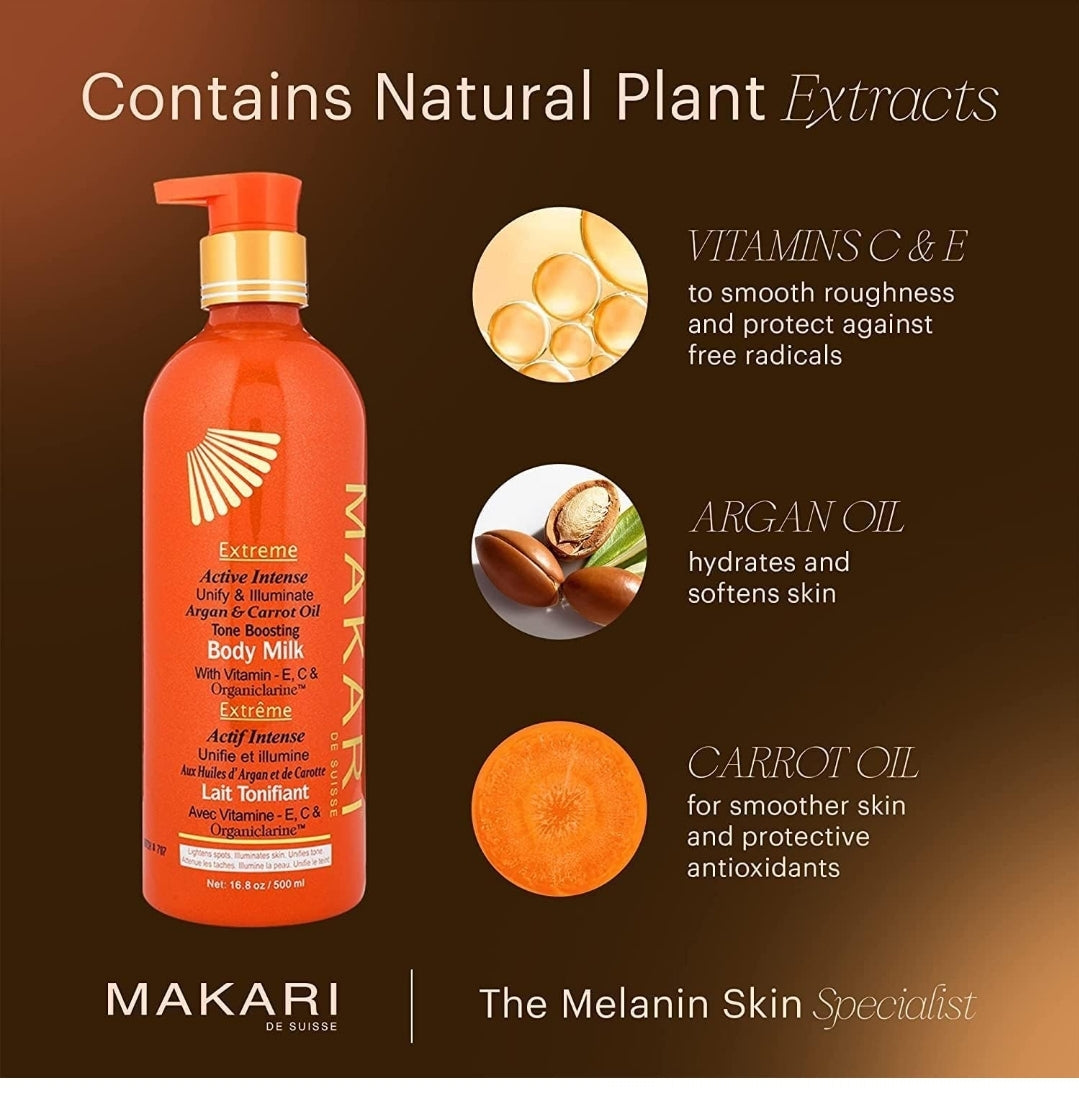 Makari Extreme Argan & Carrot Oil Tone Boosting Body Lotion 16.8 fl oz