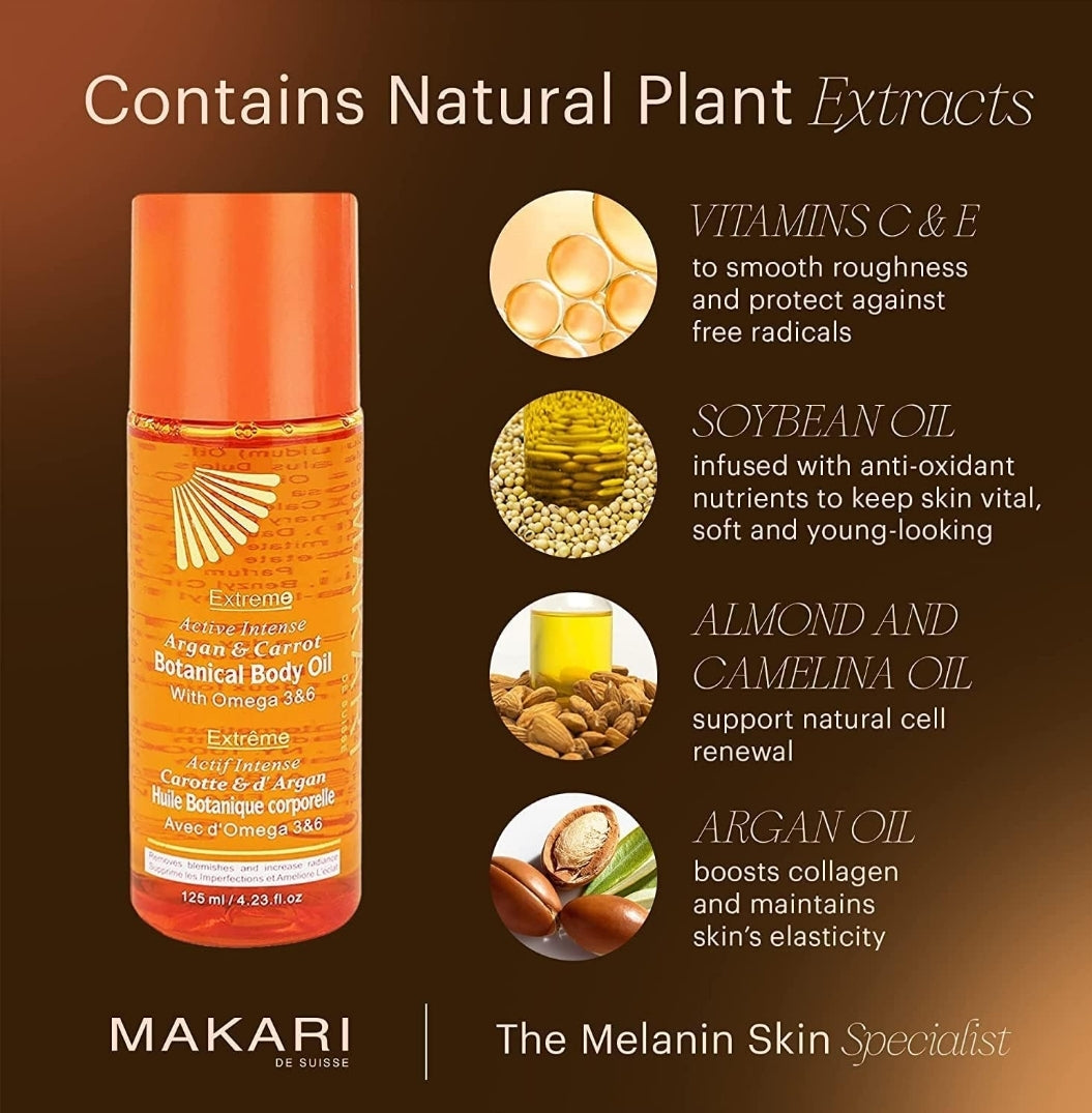 Makari Extreme Argan & Carrot Botanical Body Oil 4.23 fl oz