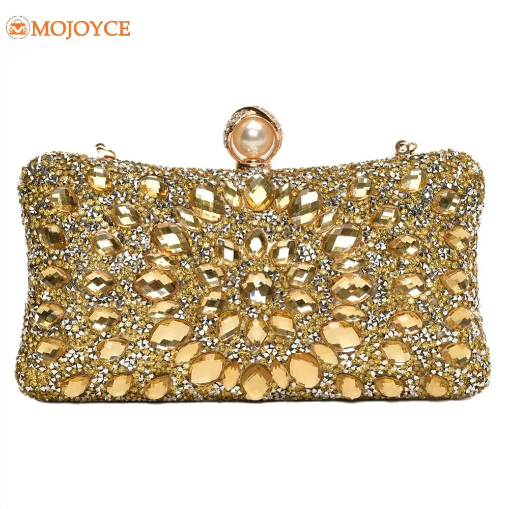 Luxury Rhinestone Sparkly Evening Handbag Shinny Crystal Women's Banquet Clutch Purse High-end Diamond Party Chain Crossbody Bag