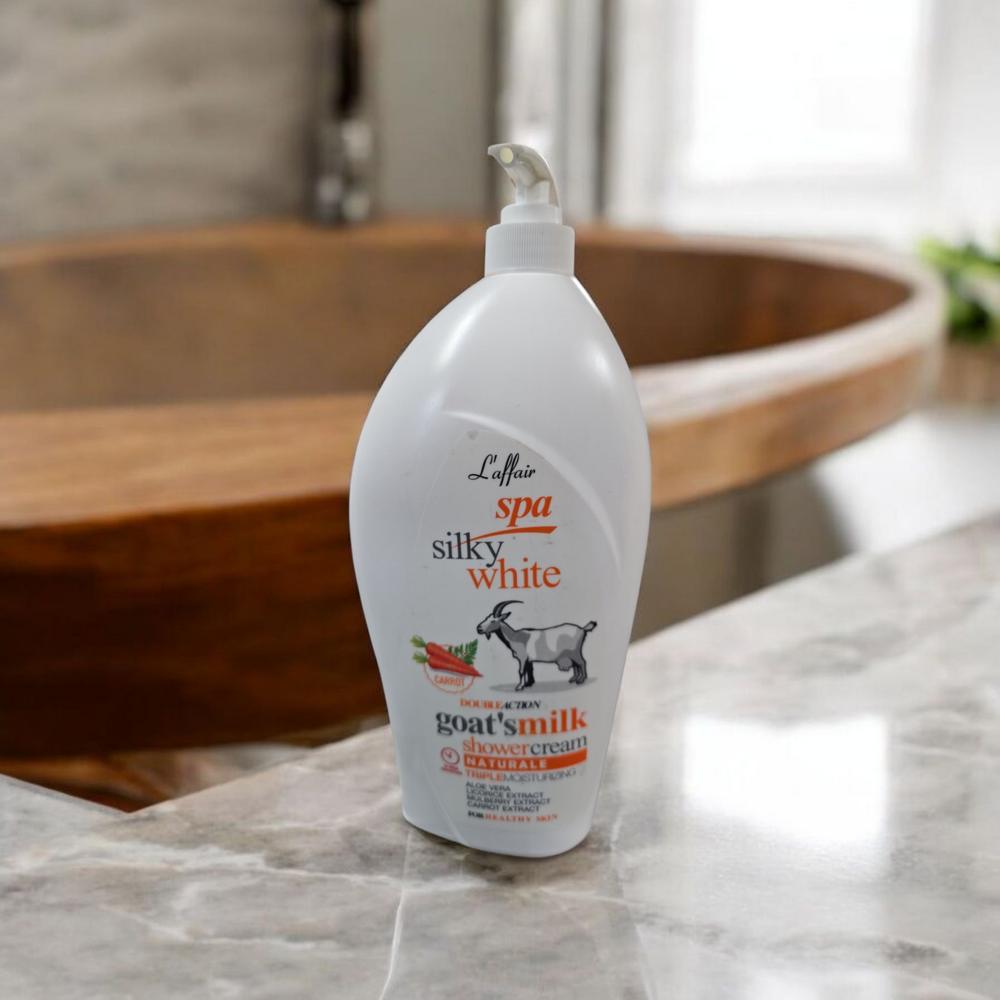 L'affair Spa Silky White Goat's Milk Shower Cream ( CARROT 🥕  ) 1200ML