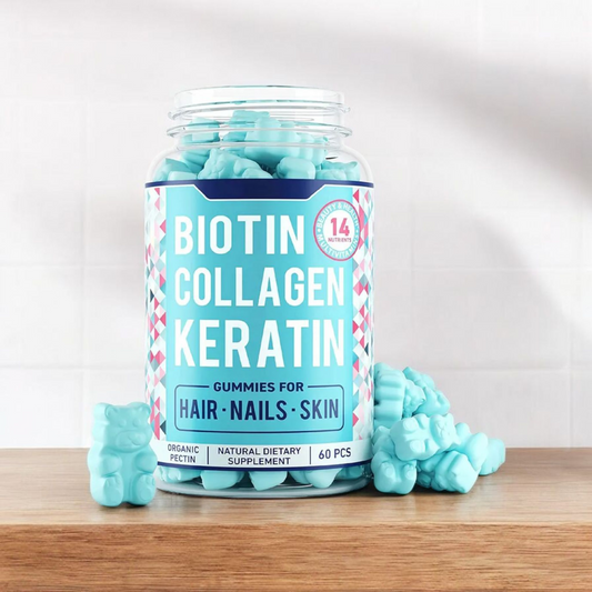 BIOTIN COLLAGEN KERATIN GUMMIES FOR ( Hair,Nails,Skin ) 60 count