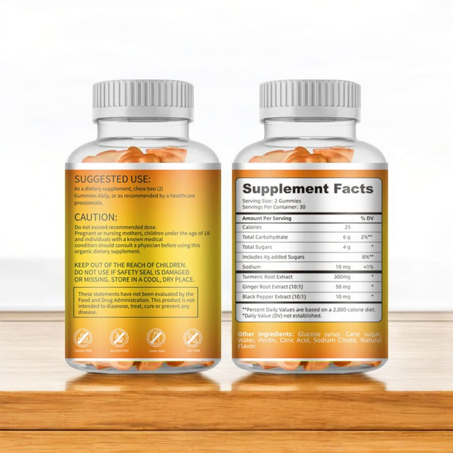 TURMERIC CURCUMIN & GINGER GUMMIES 60 Count
