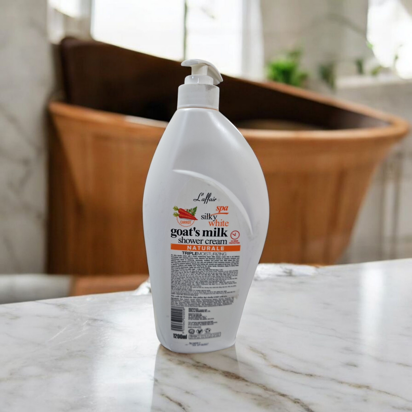 L'affair Spa Silky White Goat's Milk Shower Cream ( CARROT 🥕  ) 1200ML